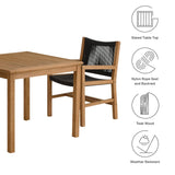 Modway - Vienna 3-Piece Outdoor Patio Teak and Rope Dining Set with Armchairs - EEI-6940