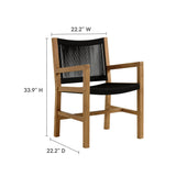 Modway - Vienna 3-Piece Outdoor Patio Teak and Rope Dining Set with Armchairs - EEI-6940