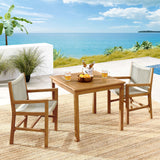 Modway - Vienna 3-Piece Outdoor Patio Teak and Rope Dining Set with Armchairs - EEI-6940