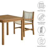 Modway - Vienna 3-Piece Outdoor Patio Teak and Rope Dining Set with Armchairs - EEI-6940