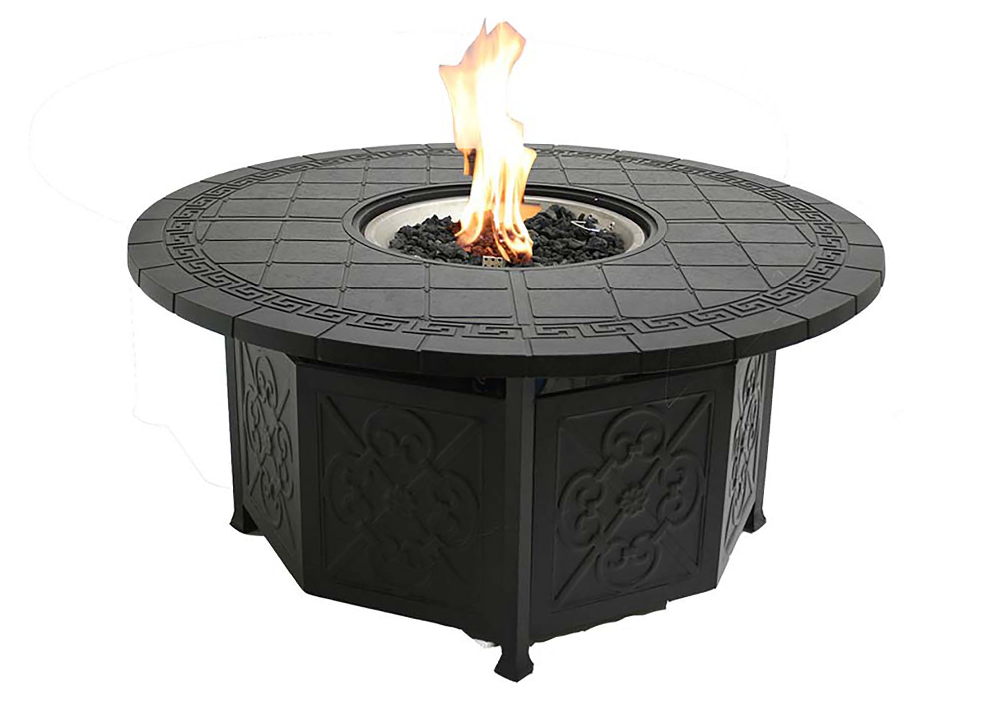52" Round Chat Wrap Firepit Table Designer (Burner or Ice Bucket NOT Included)