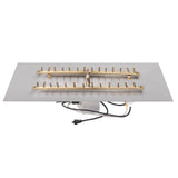 The Outdoor Plus - 48 Inch Rectangular Aluminum Flat Pan and 36 Inch Brass Bullet H-Burner - OPT-BFP1248R