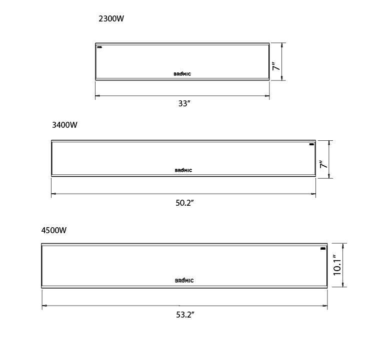 Bromic - 2300W, 3400W Platinum Smart-Heat™ Electric Outdoor Patio Heater | Black - White | BH03200XX