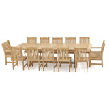Westminster Teak - Grand Veranda 13 Piece Teak Dining Set Rectangular 118" Extendable Table - 70017