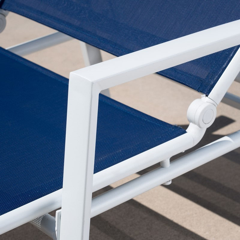 Mod Furniture - Harper Aluminum Outdoor Chaise Lounge in Navy | HARPCHS-W-NVY