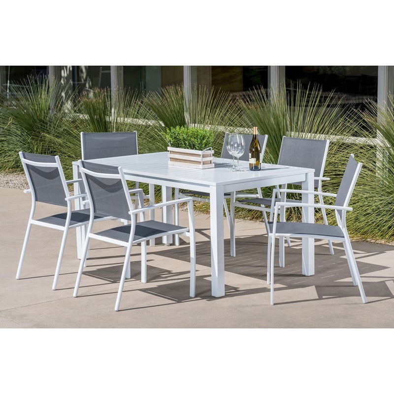Mod Furniture - Harper Seven-Piece Outdoor Dining Set with Dining Table | HARPDNS7PC-WHT