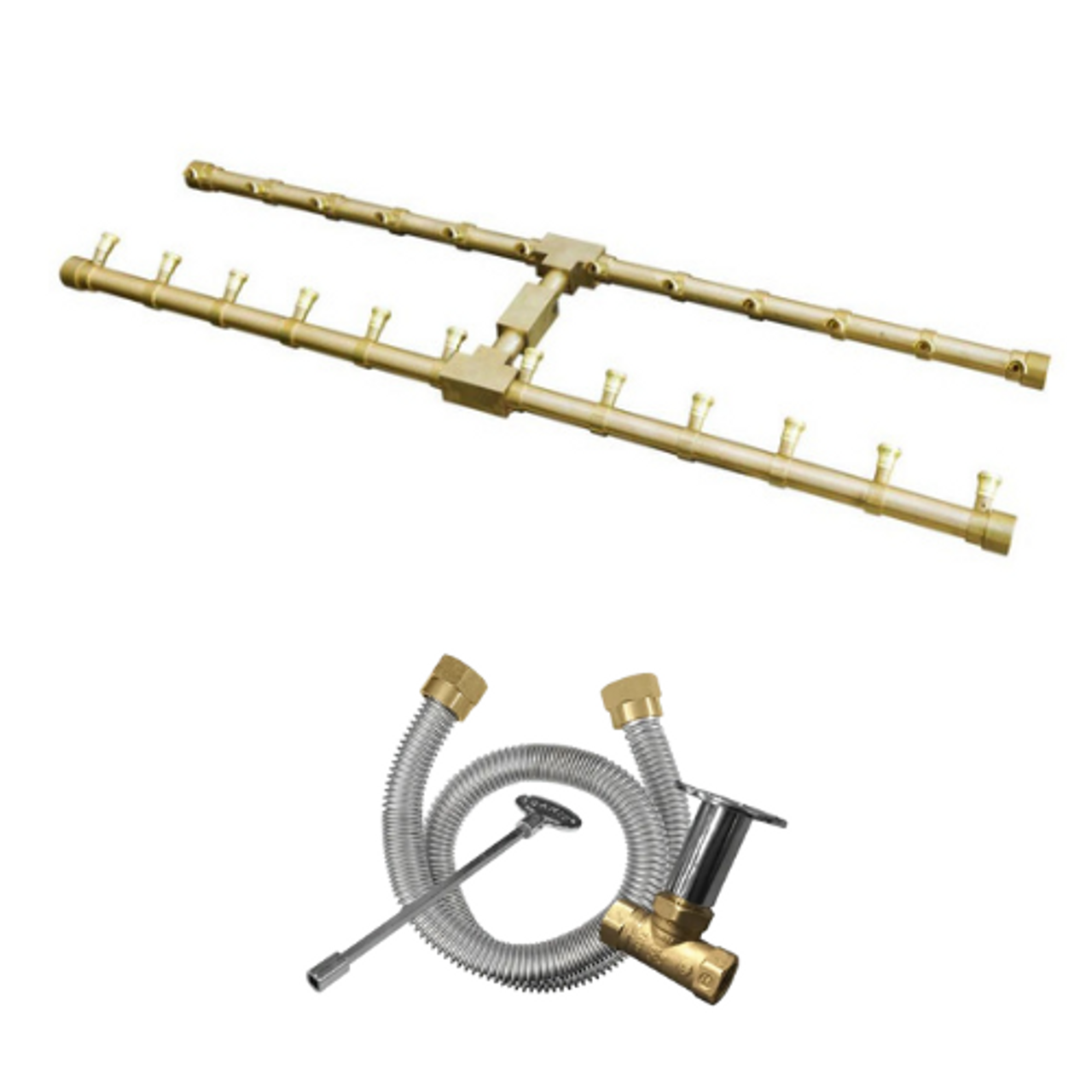 Firegear - 80" x 6.75" Brass Burner Kit - FG-PSBR-H80-NGK