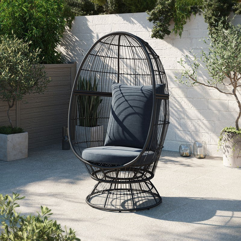 Mod Furniture - Kayla Steel Stationary Egg Chair with Cushion | KAYLAEGG-GRY
