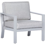 Mod Furniture - Kinsley 4pc Seating: 2 Alum Side Chairs, Loveseat, Slat Top Coffee Table | KINS4PC-GRY