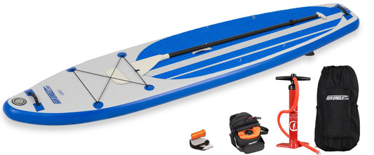 Sea Eagle - LB11 One Person 11' White/Blue LongBoard 11 Electric Pump Package Stand Up Paddleboard ( LB11K_EP )