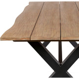 Armen Living - Glendora Light Brown Rectangle Eucalyptus Wood Outdoor Dining Table
