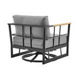 Armen Living - Veyda Outdoor Swivel Chair | LCVYSCHBLKDGRY