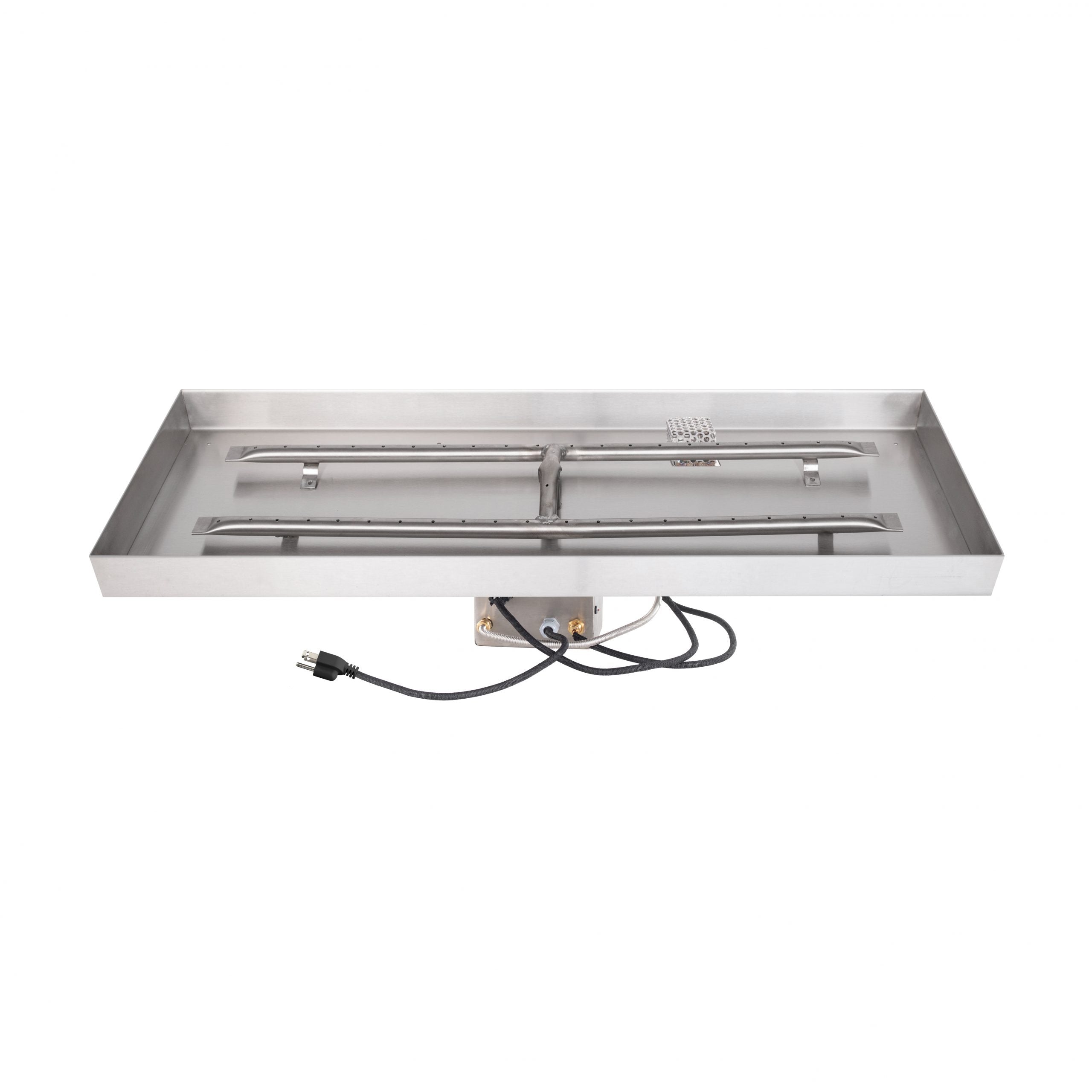 The Outdoor Plus - 36" x 12" Rectangular Lipless Drop in Pan Stainless Steel Linear Burner - OPT-LTRCT3612