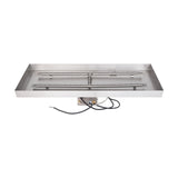 The Outdoor Plus - 24" x 12" Rectangular Lipless Drop in Pan Stainless Steel Linear Burner - OPT-LTRCT2412