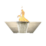 Prism Hardscapes - 29" Lombard Concrete Gas Fire & Water Bowl NG/LP, Match Light