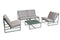 CO2 Design - Montauk 5 Piece Club Chair Set, Light Grey Cushions w/ Green Frame