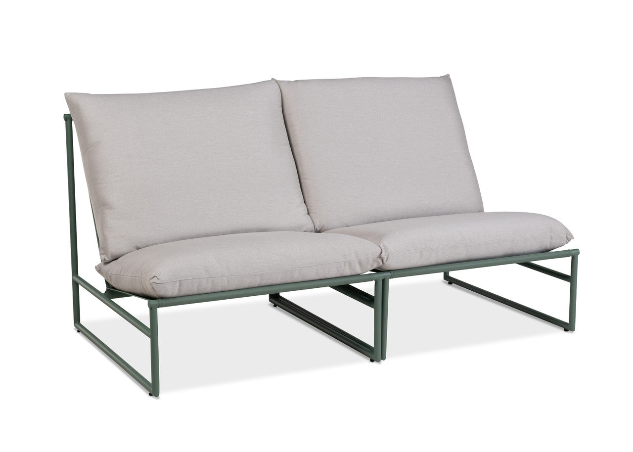 CO2 Design - Montauk 5 Piece Club Chair Set, Light Grey Cushions w/ Green Frame