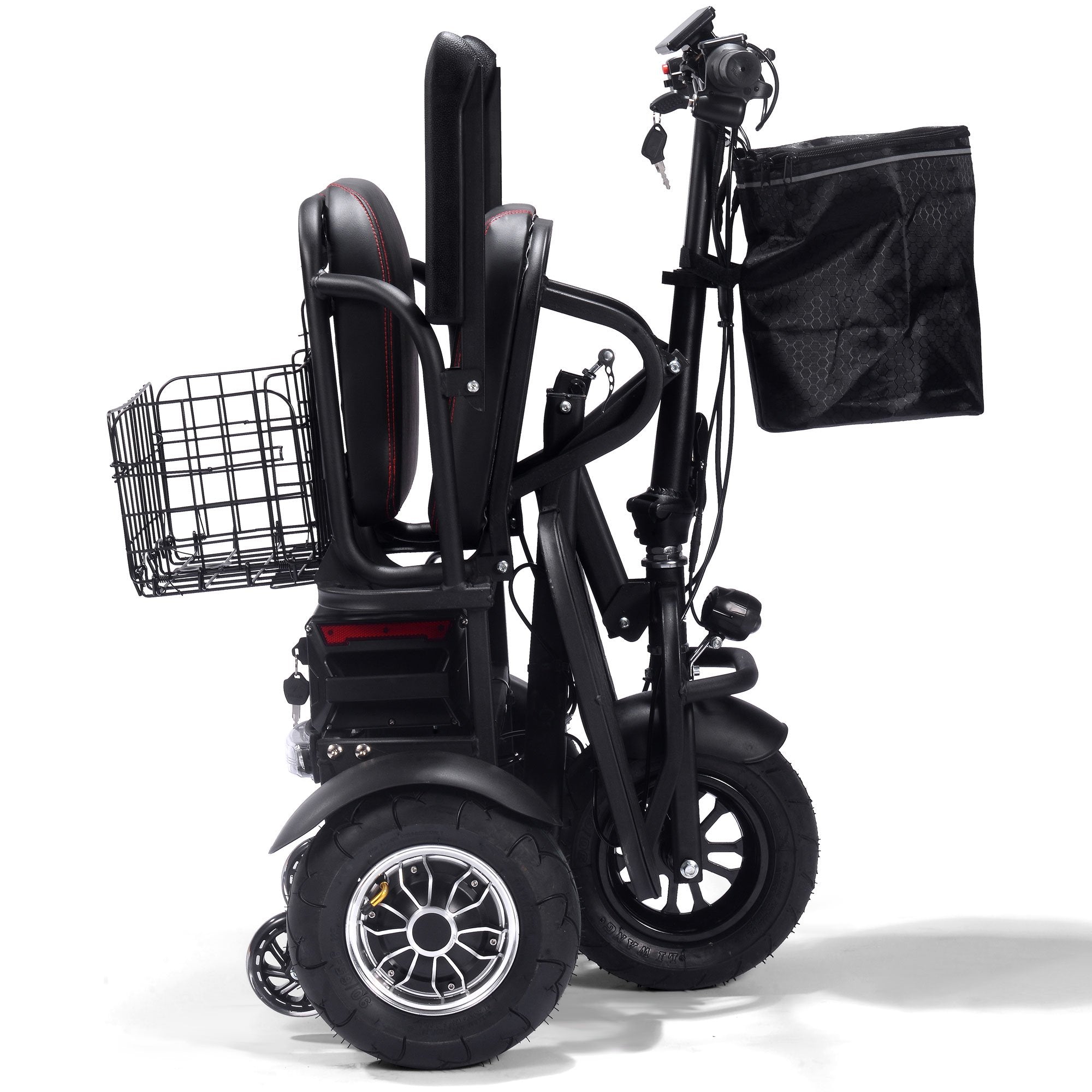 MotoTec - MotoTec Folding Mobility Electric Trike 48v 1000w Dual Motor Lithium Black | FOLD-TRK-1000