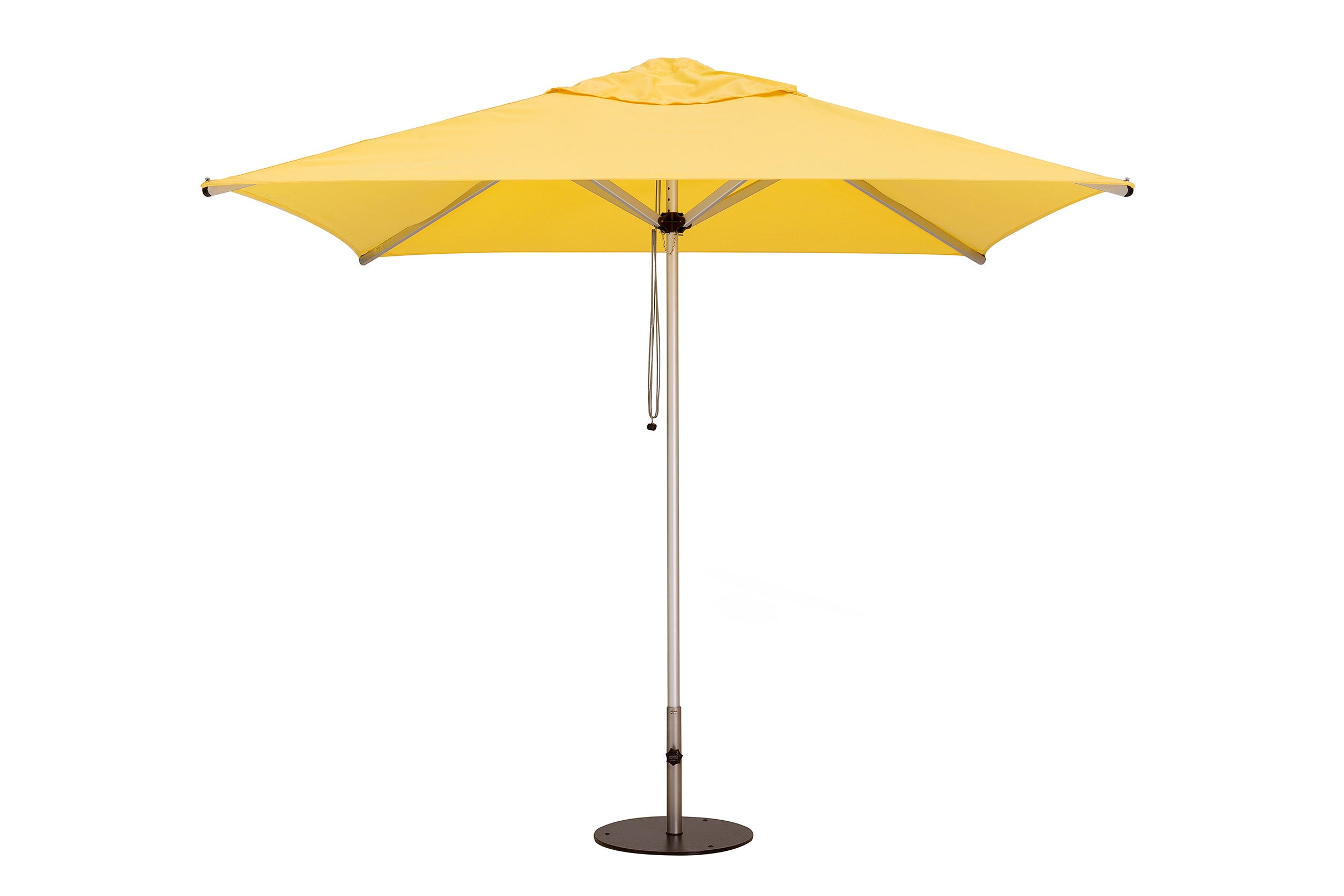 Woodline - 8’ Square Pulley Lift Umbrella, Aluminum/Stainless Steel - Mistral, Inox - MI25SA