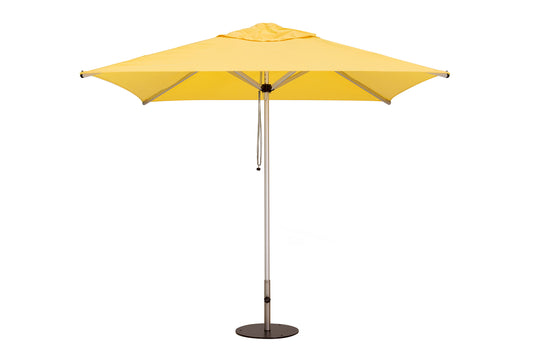 Woodline - 9' Round Pulley Lift Umbrella, Aluminum/Stainless Steel - Mistral, Inox - MI27RA