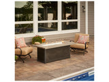 Outdoor Greatroom - Cedar Ridge Steel 61''W x 32''D Rectangular Linear Gas Fire Pit Table with Direct Spark Ignition