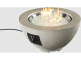 Outdoor Greatroom - Cove Super Cast Concrete Natural Grey 29'' Wide Round Gas Fire Pit Bowl with Direct Spark Ignition