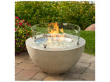 Outdoor Greatroom - Cove Super Cast Concrete Natural Grey 29'' Wide Round Gas Fire Pit Bowl with Direct Spark Ignition