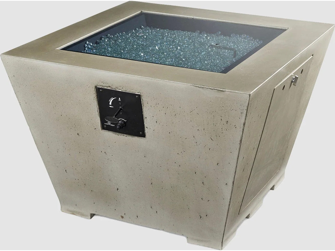 Outdoor Greatroom - 37’’ Wide - Cove Super Cast Concrete Fire Pit Bowl - Natural Grey - Direct Spark Ignition