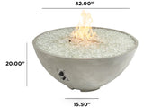 Outdoor Greatroom -  42’’ Wide - Cove Edge Natural Grey Round Gas Fire Pit Bowl - Direct Spark Ignition