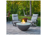 Outdoor Greatroom - 42’’ Width - Cove Edge Concrete Midnight Mist Round Gas Fire Pit Bowl - Direct Spark Ignition - NG