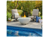 Outdoor Greatroom - 42’’ Width - Cove Edge Concrete White Cove Gas Fire Pit Bowl - Direct Spark Ignition NG