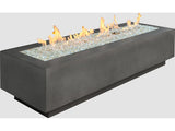 Outdoor Greatroom - 72’‘W x 24’'D - Cove Supercast Concrete Midnight Mist Rectangular Linear Gas Fire Pit Table - Direct Spark Ignition NG