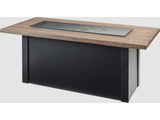 Outdoor Greatroom - 62’‘W x 30’'D - Havenwood Steel Luverne Black Rectangular Driftwood Everblend Top Gas Fire Pit Table