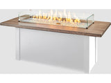 Outdoor Greatroom - 62’‘W x 30’'D - Havenwood Steel White Rectangular Driftwood Everblend Top Gas Fire Pit Table