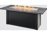 Outdoor Greatroom - 62’‘W x 30’'D - Havenwood Steel Luverne Black Rectangular Carbon Grey Everblend Top Gas Fire Pit Table