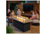 Outdoor Greatroom - 62’‘W x 30’'D - Havenwood Steel Luverne Black Rectangular Carbon Grey Everblend Top Gas Fire Pit Table