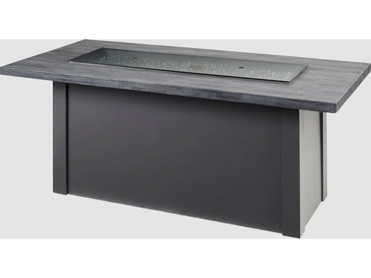 Outdoor Greatroom - 62’‘W x 30’'D - Havenwood Steel Graphite Grey Rectangular Carbon Grey Everblend Top Gas Fire Pit Table