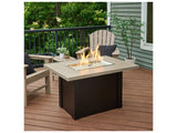 Outdoor Greatroom - 44’‘W x 30’'D - Havenwood Steel Luverne Black Rectangular Pebble Grey Everblend Top Gas Fire Pit Table