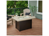 Outdoor Greatroom - 44’‘W x 30’'D - Havenwood Steel Luverne Black Rectangular Pebble Grey Everblend Top Gas Fire Pit Table