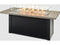 Outdoor Greatroom - 62’‘ Havenwood Steel Luverne Black Rectangular Pebble Grey Everblend Top Gas Fire Pit Table with Direct Spark Ignition