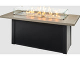 Outdoor Greatroom - 62’‘W x 30’'D - Havenwood Steel Luverne Black Rectangular Pebble Grey Everblend Top Gas Fire Pit Table