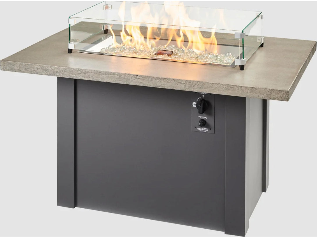 Outdoor Greatroom - 44’' - Havenwood Rectangular Gas Fire Pit Table - 110 lbs