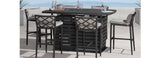 RST Brands - Venetia™ 7 Piece Sunbrella® Outdoor Fire Bar Set - Gray