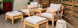 RST Brands - Capri™ 5 Piece Sunbrella® Outdoor Club Chair & Ottoman Set - Cast Silver | OP-ALCLB5-CAPRI-K
