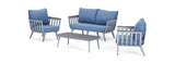 RST Brands - Vera™ 4 Piece Sunbrella® Outdoor Seating Set - Newport Blue