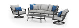 RST Brands - Venetia™ 4 Piece Sunbrella® Outdoor Motion Seating Set - Gray