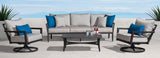 RST Brands - Venetia™ 4 Piece Sunbrella® Outdoor Motion Seating Set - Gray
