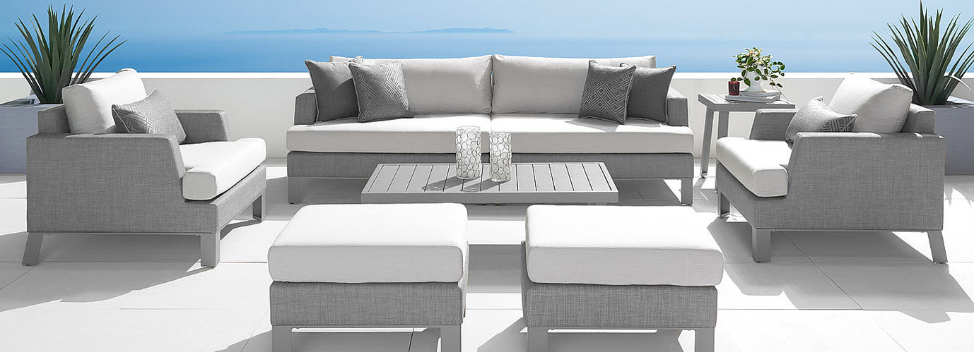 RST Brands - Portofino® Sling 8 Piece Sunbrella® Outdoor Deep Seating Set | OP-ALSS8-PORIV