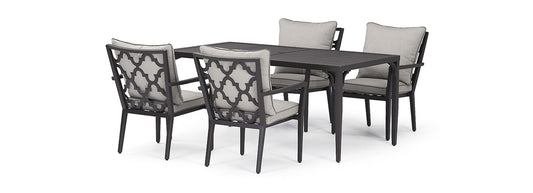 RST Brands - Venetia™ 5 Piece Sunbrella® Outdoor Dining Set - Gray