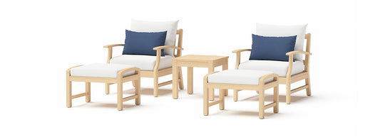 RST Brands - Kooper™ 5 Piece Sunbrella® Outdoor Club Chair & Ottoman Set | OP-AWCLB5-KPR